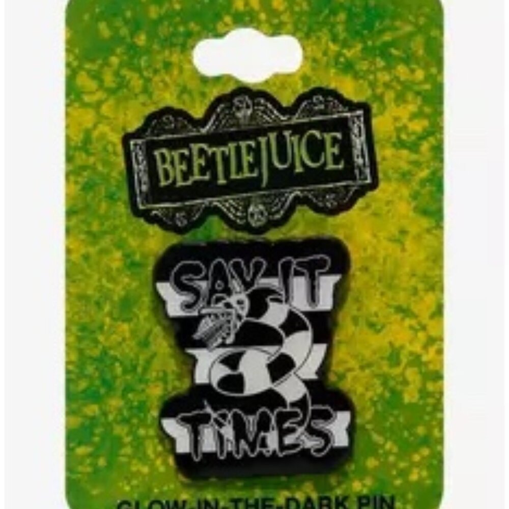 Beetlejuice Sandworm Say It 3 Times Glow-in-the-Dark Enamel Pin